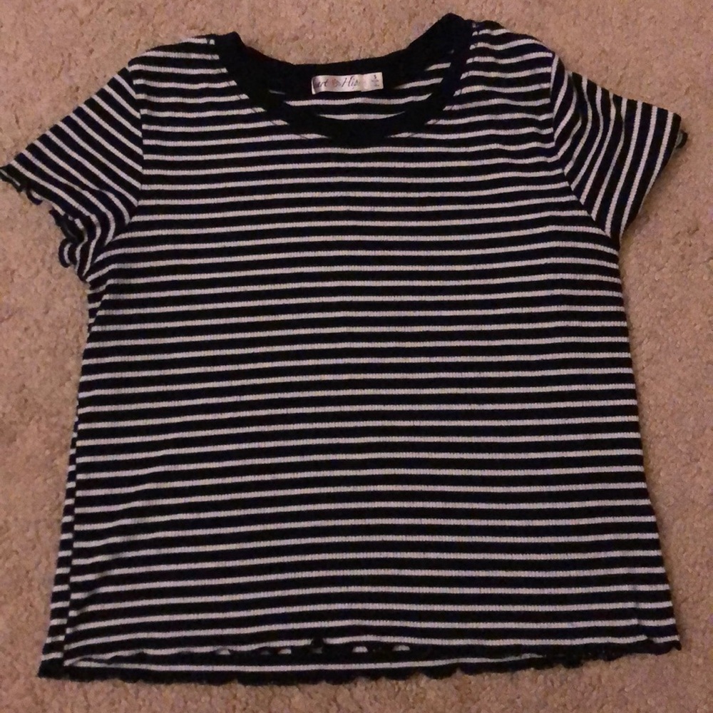 Heart & Hips cropped striped t-shirt